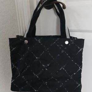 Chanel ✨️ Authentic ✨️Travel Line Tote Printed Black Nylon Tote Bag